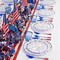 180pcs 4th of July Plastic Plates,Red White Blue Plate with Plastic Silverware